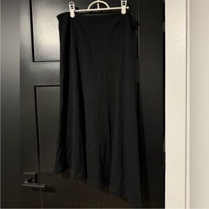 Chacok Black Asymmetrical Wool and Angora Blend Tight Knit Skirt